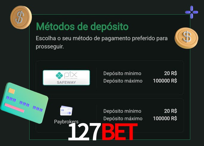 O cassino 127BETbet oferece uma grande variedade de métodos de pagamento